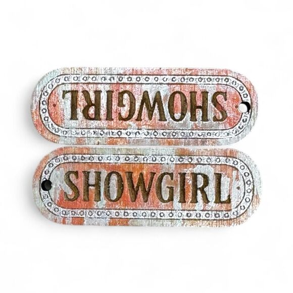 Pre-order Hand-Painted Showgirl Inspired Marquee Statement Wood Earrings - Picture 2 of 6